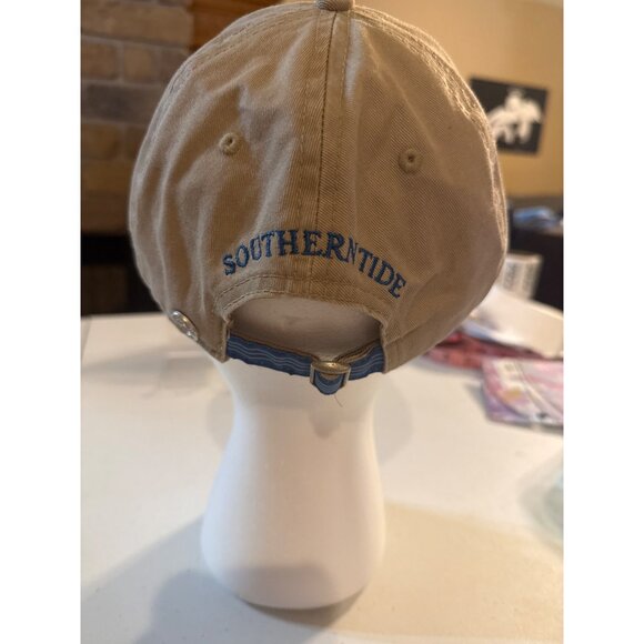 Southern Tide Khaki Baseball Cap With Fish Logo Embroidery Adjustable Strapback - Picture 3 of 4